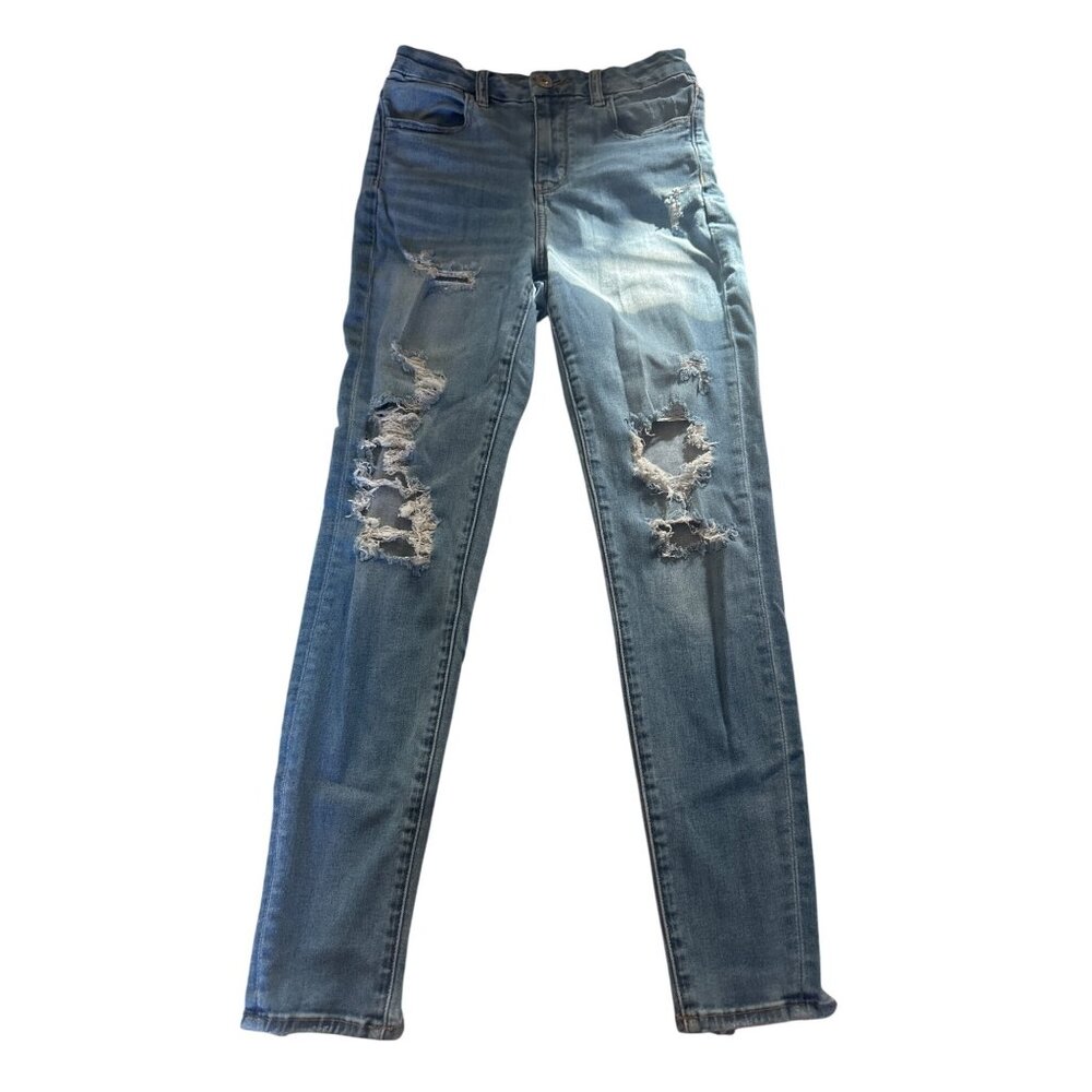 American Eagle Distressed High-Waisted Skinny Jeans Size 4